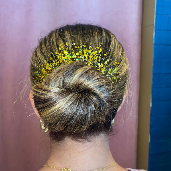 Gold glitter for hair and face doubletroublepanama