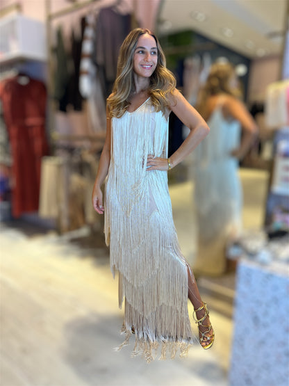 Gold Fringed Dress 24 marzo