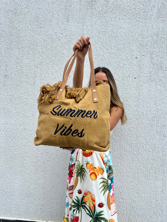 Khaki summer vibes tote bag