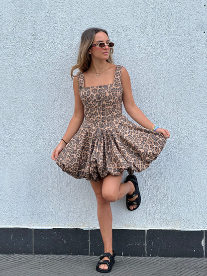 Leopard bubble dress