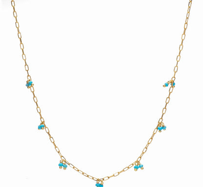 Mayamar Mini Paperclip Turquoise Necklace