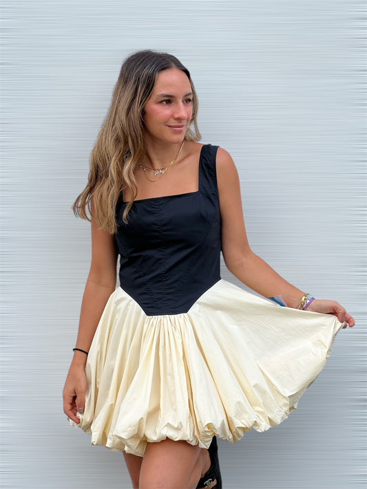 Black & Ivory bubble dress