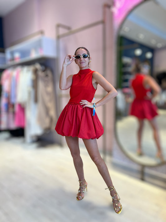 Red bubble dress