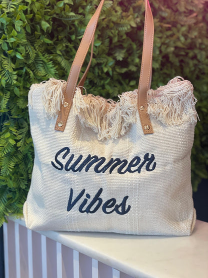 Beige summer vibes tote bag