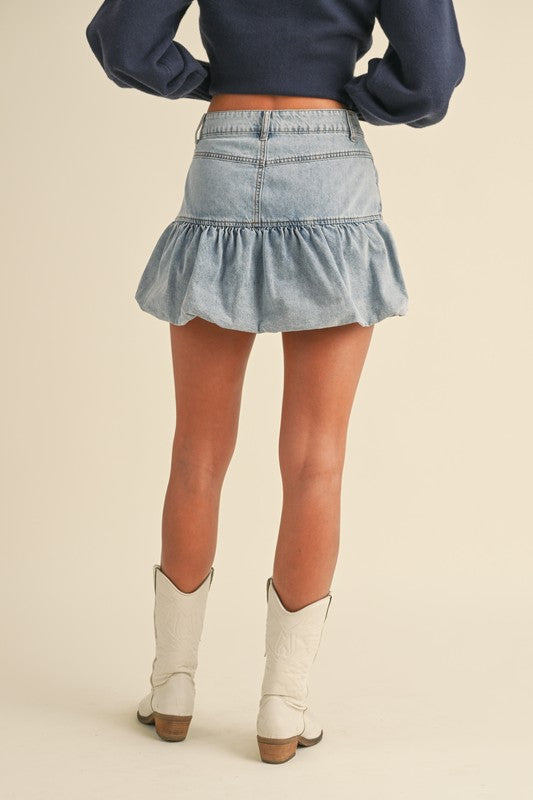 Denim bubble skirt