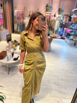 Olive cut out midi dress