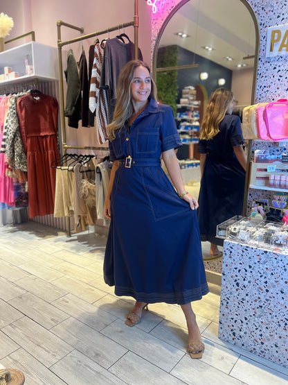 Navy stiched Dress 22 marzo