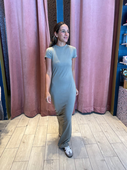 Dusty mint tshirt dress