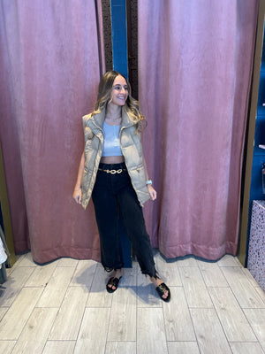 Khaki puffy vest