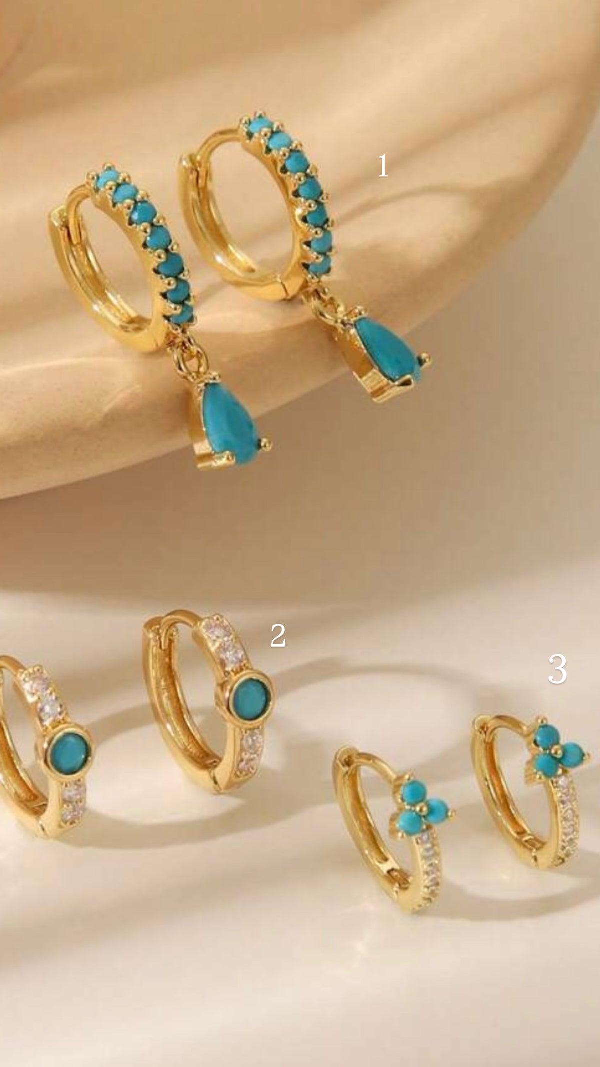 Turquoise Small Hoops