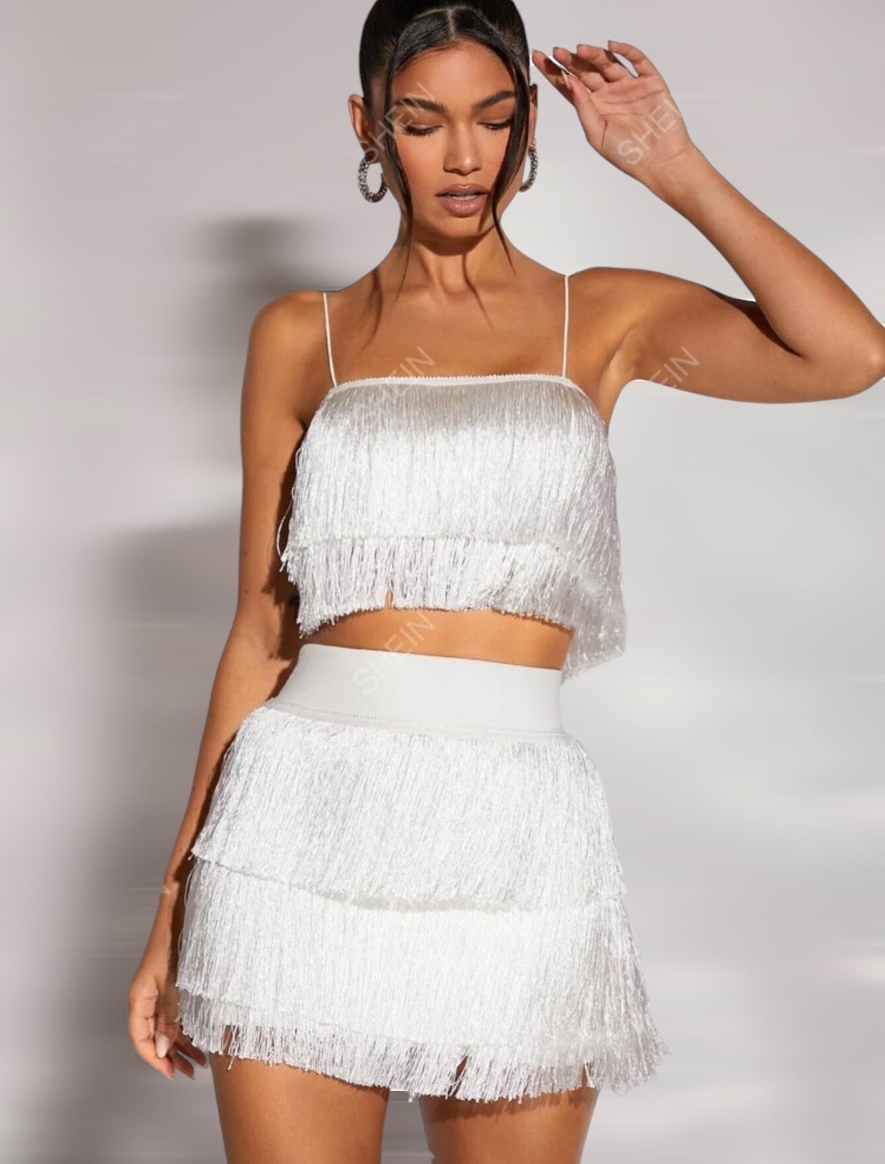 White Gia’s fringed set