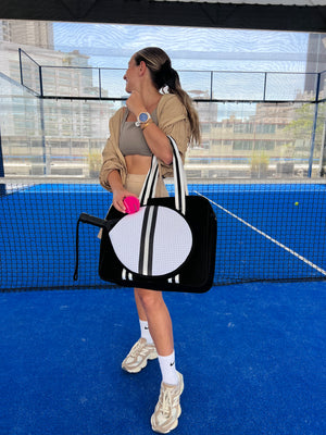 Black padel & tennis neoprene bag