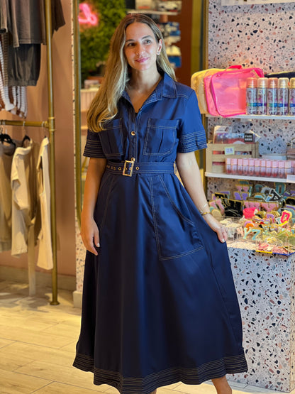 Navy stiched Dress 22 marzo