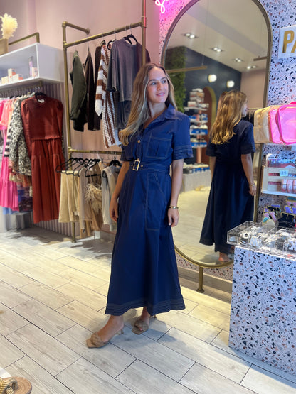 Navy stiched Dress 22 marzo