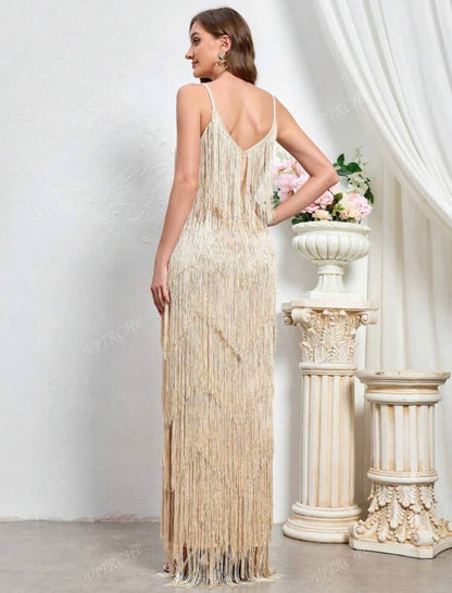 Gold Fringed Dress 24 marzo