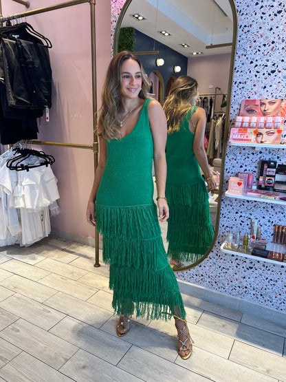 Olivias Green fringed dress