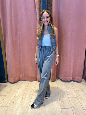 Grey charcoal vest set