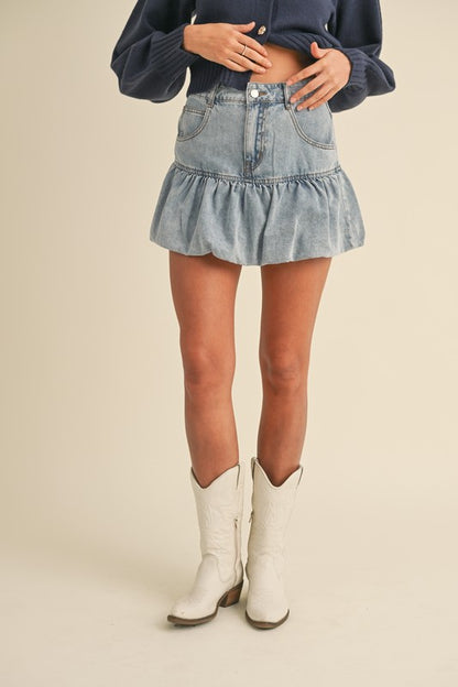 Denim bubble skirt