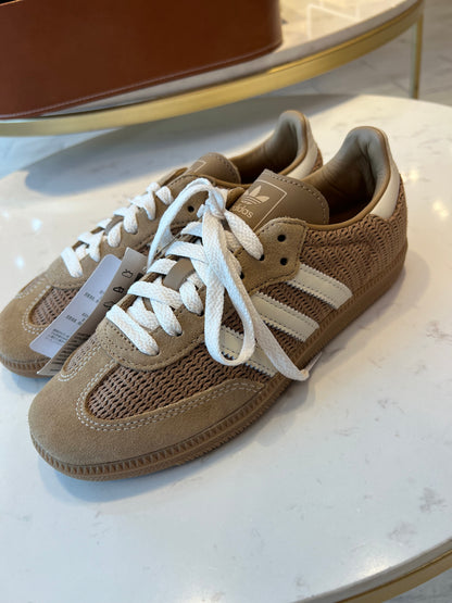 Taupe & white aesthetic samba sneakers Men-preorder 7 days