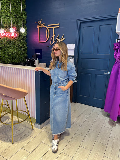 Denim midi dress