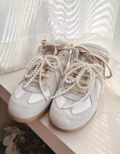 2 pieces pearl bow shoe charming for sneakers