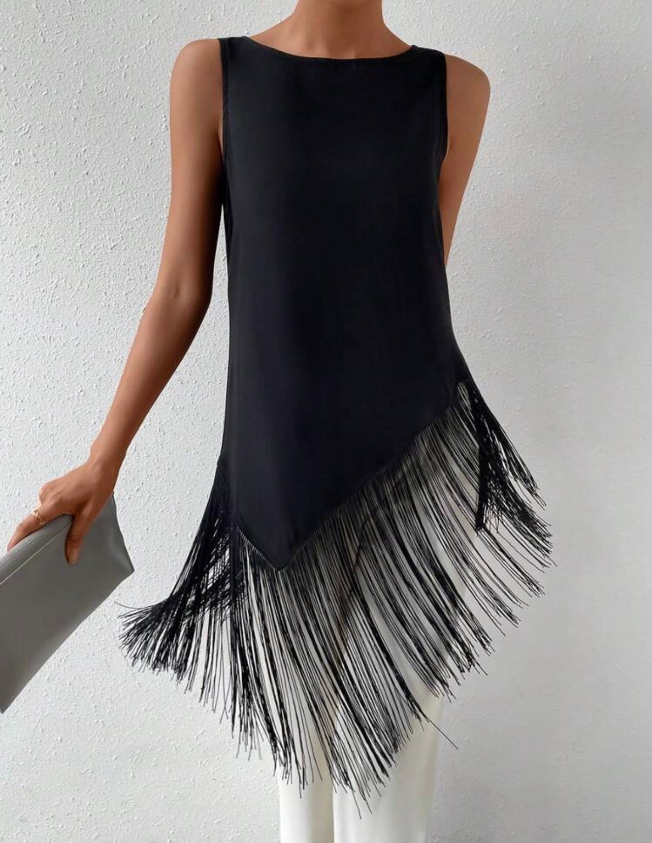 Black Fringed top