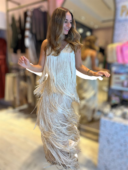 Gold Fringed Dress 24 marzo