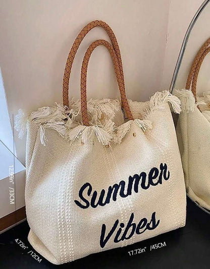 Beige summer vibes tote bag