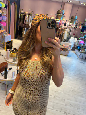 Gold knitted dress