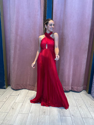 Dianas’s red pleated dress