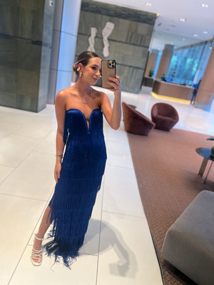 Lala’s Blue fringed dress