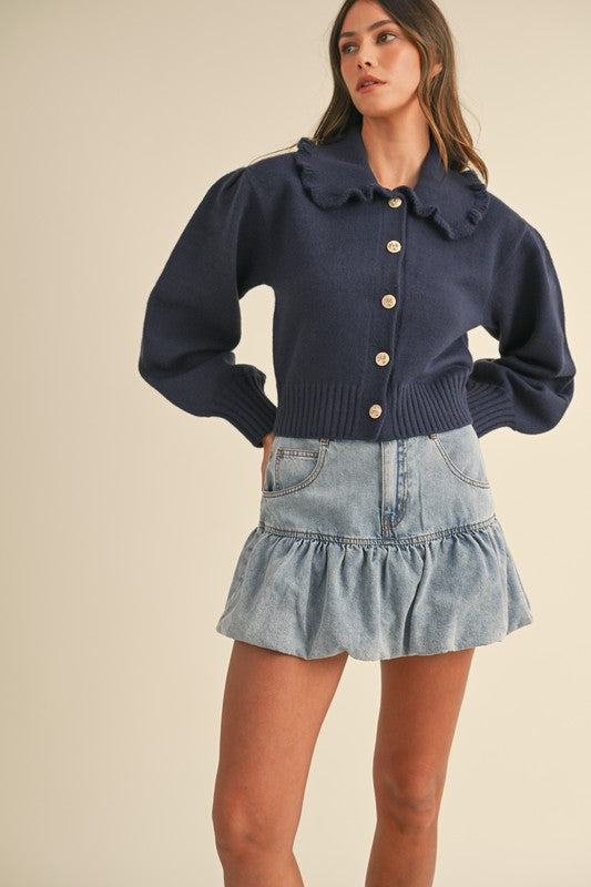 Denim bubble skirt