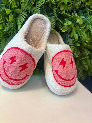 Pink smiley slippers