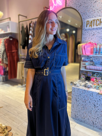 Navy stiched Dress 22 marzo
