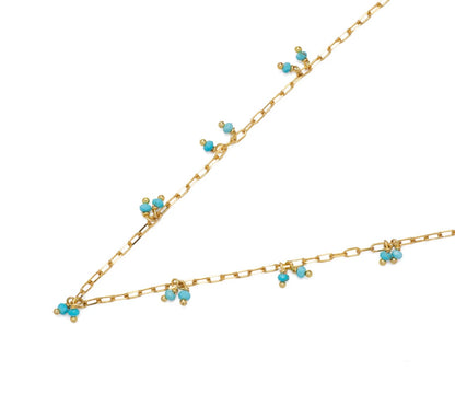Mayamar Mini Paperclip Turquoise Necklace