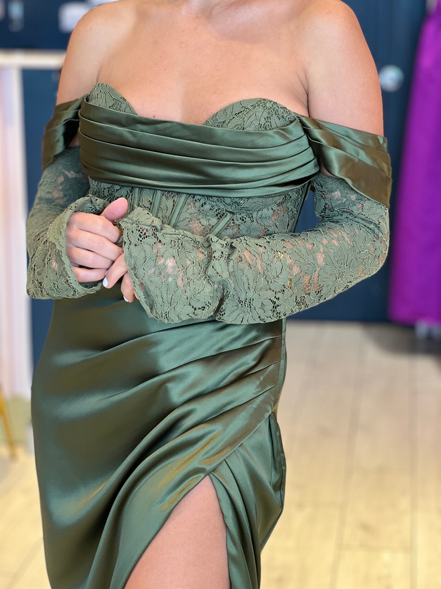 Olive corsett dress