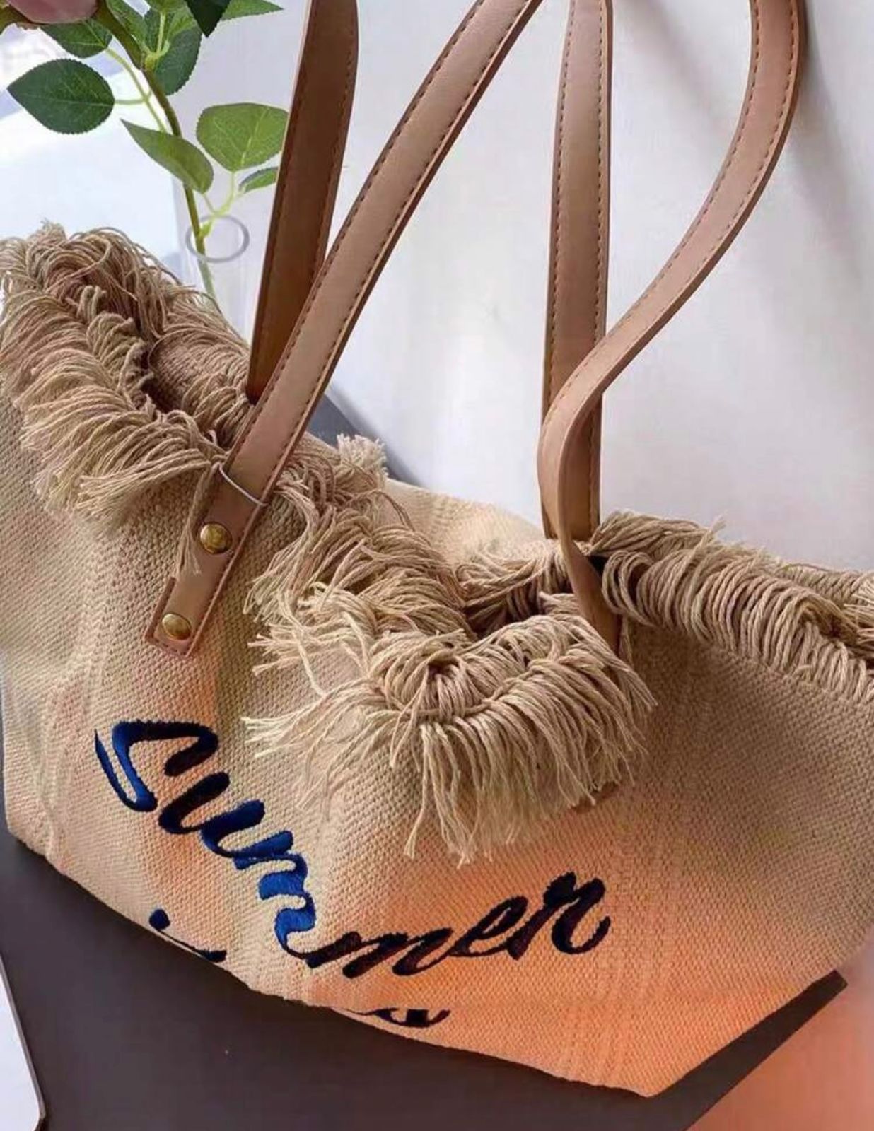 Khaki summer vibes tote bag