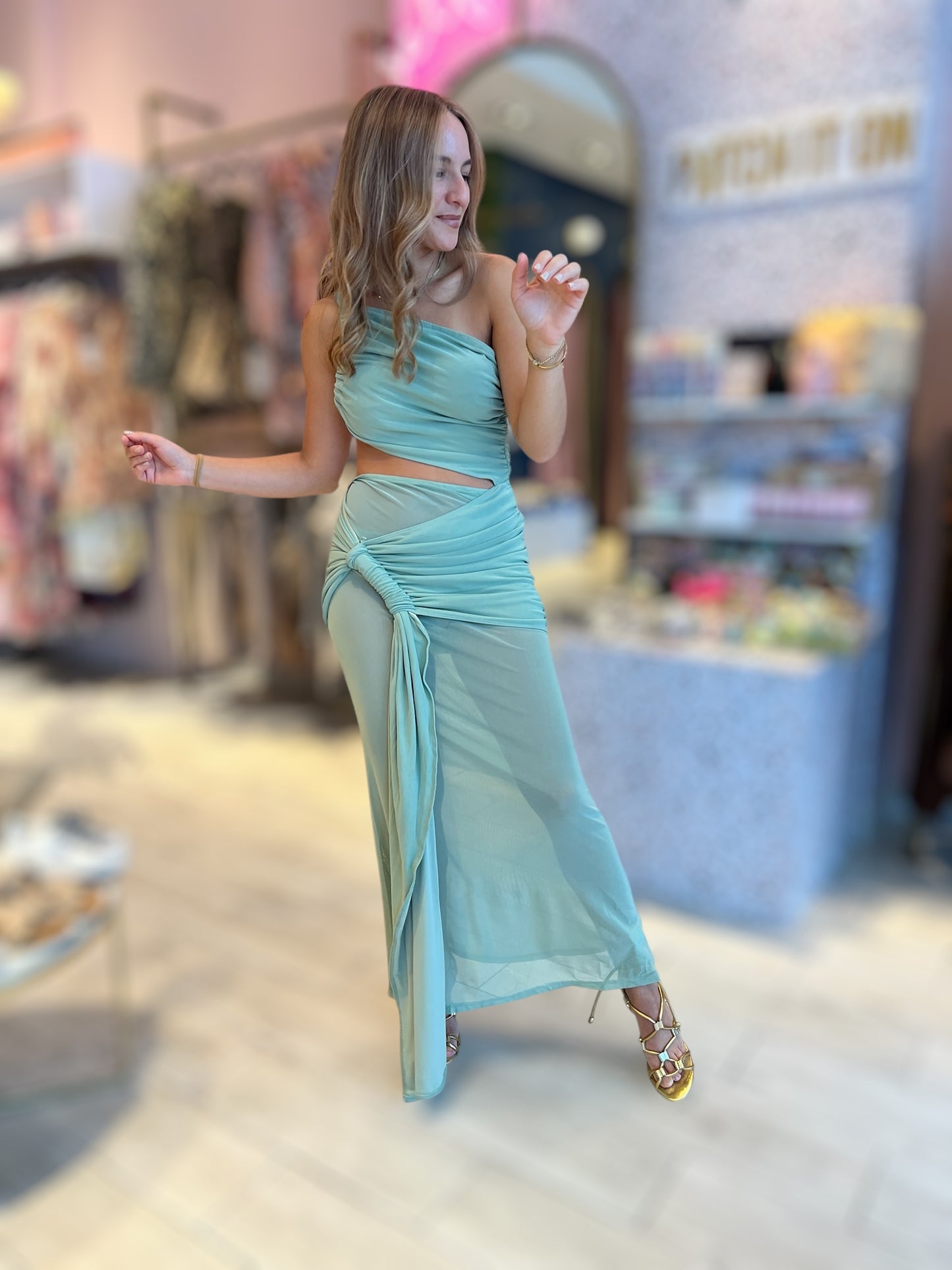 Matcha Cut out dress