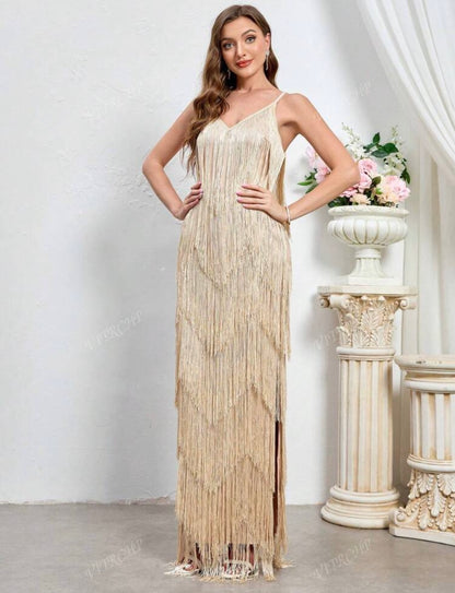 Gold Fringed Dress 24 marzo