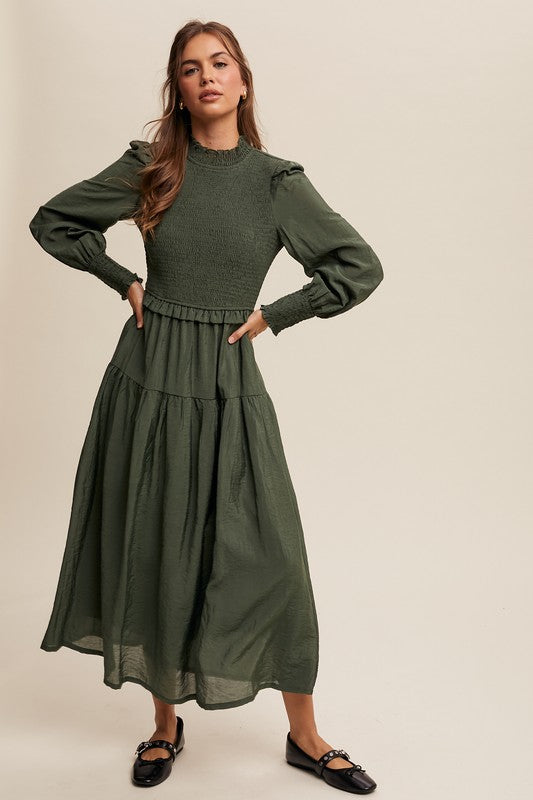 Deep green Alana’s maxi dress 8 oct