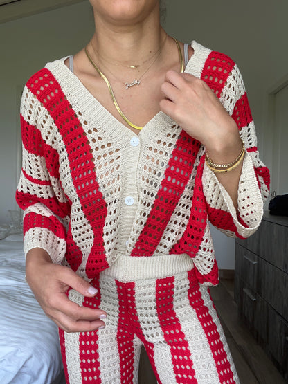 Red crochet set