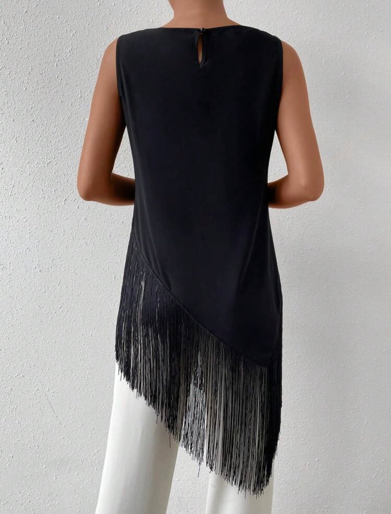 Black Fringed top