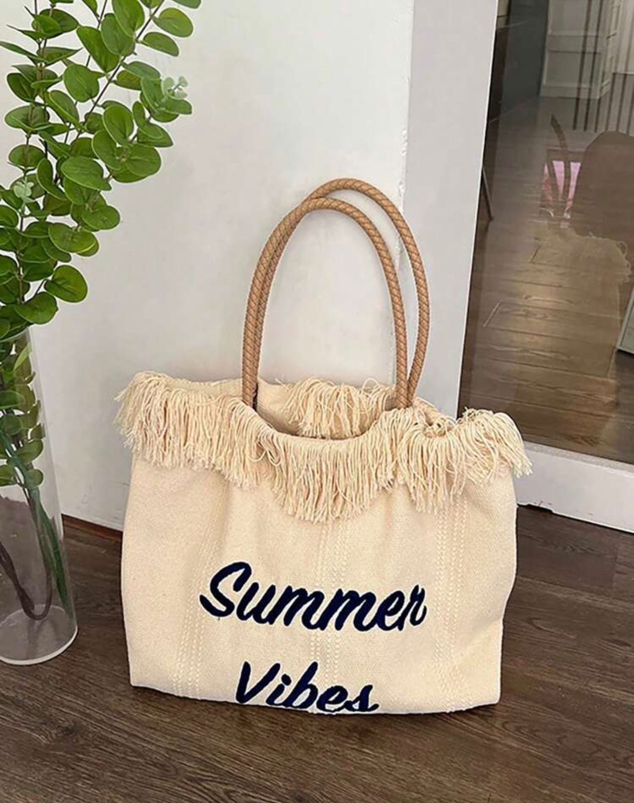 Beige summer vibes tote bag