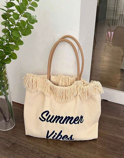 Beige summer vibes tote bag