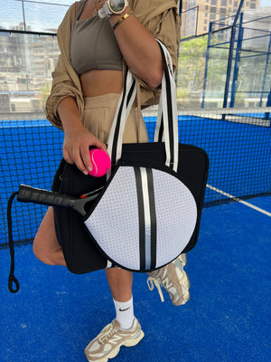 Black padel & tennis neoprene bag