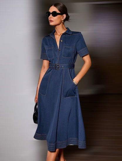 Navy stiched Dress 22 marzo
