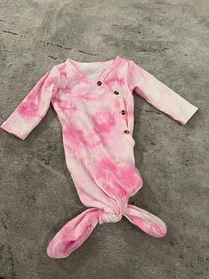 Pink tie dye hospital outfit