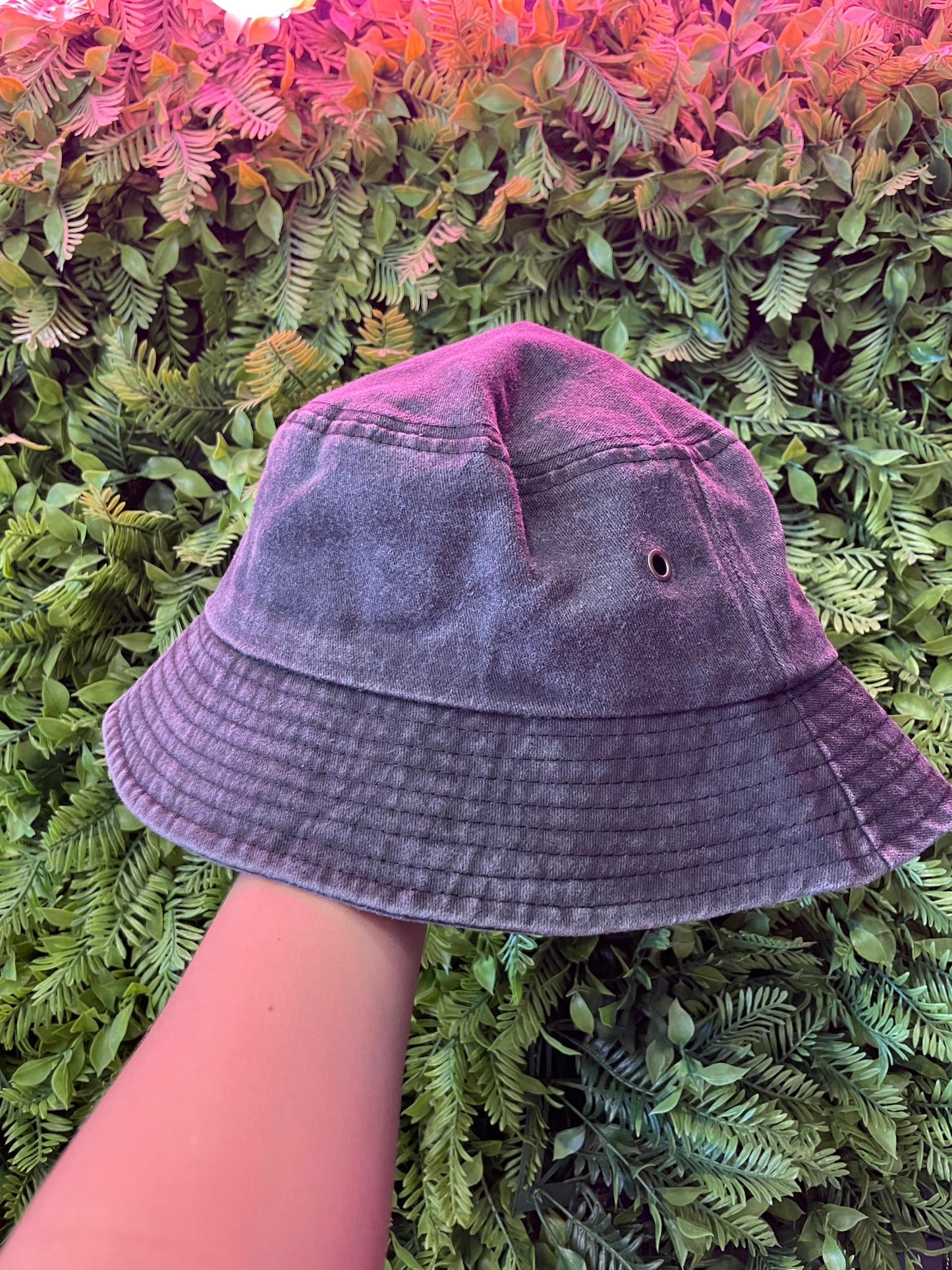 Black denim bucket hat