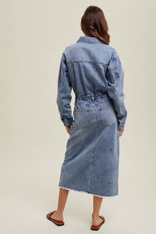 Denim midi dress