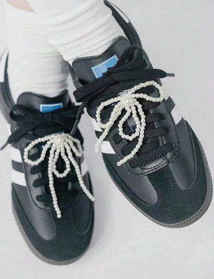 2 pieces pearls bow for sneakers